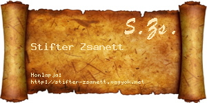 Stifter Zsanett névjegykártya